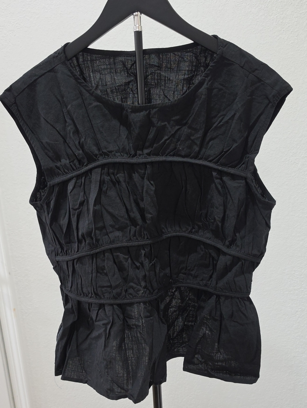 Black Ruched Sleeveless Mini Dress